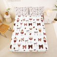 thumbnail image 5 of Manfei Brown Bow Knot Queen Sheets,Sweet Ice Cream Queen Sheet Sets,4 Pieces,1 Flat Sheet,1 Fitted Sheet and 2 Pillowcases, 5 of 6