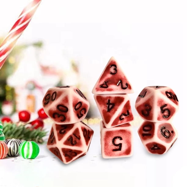 Dados poliédricos acrílicos Macarena D8 D10 D10 D12 D20 color retro para mazmorras y dragones D& RPG MTG Juegos rojo