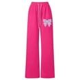thumbnail image 4 of Gelikeya Baggy Bowknot Sweatpants for Girls Wide Leg Y2k Bow Sweatpants Elastic Drawstring Joggers with Pockets Teen Girl's Fashion, Hot Pink & 11-12 Years, 4 of 5