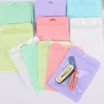 thumbnail image 2 of 10-50pcs Colorful Zip Bags Candy Colors Pouches Reclosable Jewelry Cookie Food Storage Bag Zipper Bags Clear Gift Packaging Case pink 10pcs, 2 of 6