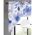 thumbnail image 5 of Blue Purple Swag Valance and Tier Curtains Set Pansy Flowers Abstract Watercolor Ombre Petals Kitchen Curtains 3 Piece Set Rod Pocket Panels for Bedroom Cafe 56x36 inch, 5 of 6