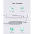 thumbnail image 2 of Paquete de 2 regletas de alimentación – Cable de extensión largo, protector contra sobretensiones, protección contra sobrecarga de enchufe plano, soporte de pared para oficina en casa y dormitorio, li, 2 of 5