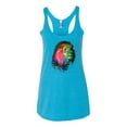 thumbnail image 2 of Lion Paint Art Splatter Abstract Art Animal Lover Tri-Blend Racerback Tank Top, Vintage Turquoise, Medium, 2 of 3