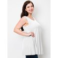 thumbnail image 4 of Made by Johnny Women's Solid Sleeveless Tunic for Leggings Swing Flare Tank Tops S-5XL Plus Size XL WHITE, 4 of 6