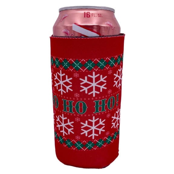 Christmas Ho Ho Ho Pattern 16 oz. Can Coolie