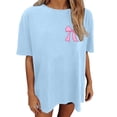 thumbnail image 6 of DHFJKG Short Sleeve Shirts For Women Oversized Bow Print Graphic Tee Crewneck Vintage Tshirts Casual Baggy Streetwear Trendy Tops, 6 of 8