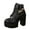 Black, variant on Women's Buckle Boots Plus Size Heel Short Boots Fall And Winter Style Comfortable Height-Increasing Fashion Boots Ankle Boots. Black Size 6