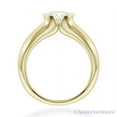 thumbnail image 3 of Round Cut Forever Brilliant Moissanite Half-Bezel Solitaire Engagement Ring in 14k Yellow Gold, 3 of 4