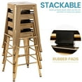 thumbnail image 4 of 24 Inch Metal Bar Stools Set of 4, Stackable Backless Industrial Stools for Indoor Outdoor Kitchen Dining Patio Garden Classroom (Gold), 4 of 10