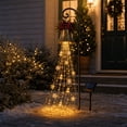 thumbnail image 4 of Christmas Bell Cascade Solar Yard Light, Festive Waterproof Outdoor Decor with Warm LED Glow for Garden Front Yard and Walkway, 4 of 6
