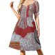 thumbnail image 1 of Arte aborigen australiano 10 Vestido de manga corta elegante y chic Vestido de noche Vestido de verano Ropa de mujer Corea con estilo, 1 of 8