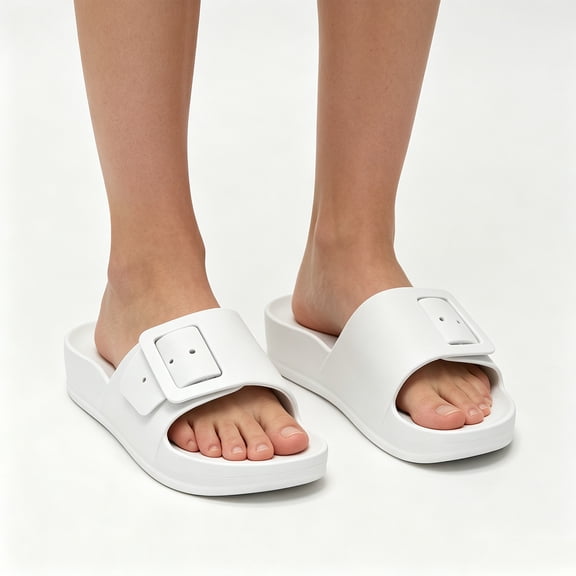 Willtoo Sandals for Women with Arch Support Soft Open Toe Sandals Lightweight Summer Beach Slippers Non-Slip Shower Shoes