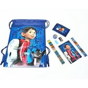 KOOLA INC Disney CoCo Stationery Set 8-pc with Drawstring Backpack and Wallet Bundle for Kids Blue