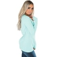 thumbnail image 3 of Women Gold Zip Detail Pink/Light Blue Pullover Sweatshirt, 3 of 7