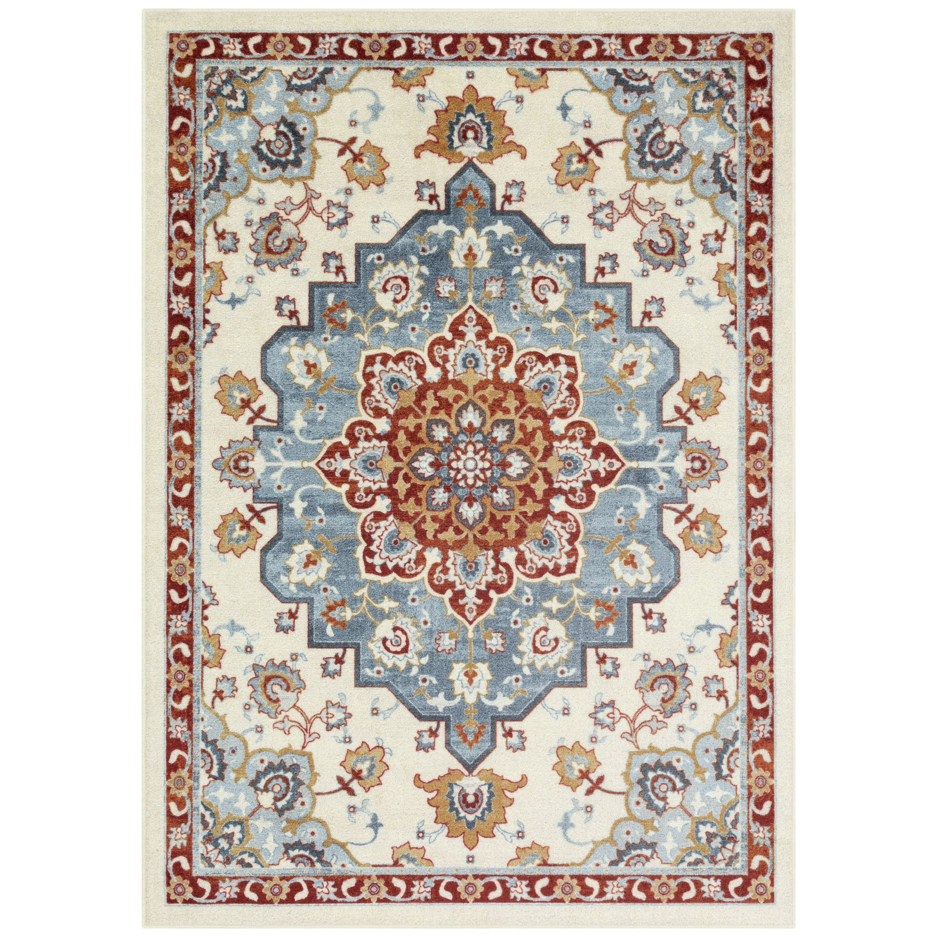 Maples Rugs Vienna Medallion Indoor Living Room Area Rug, Multicolor, 7