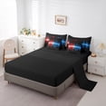 thumbnail image 5 of Homewish Waves Geometric Striped 7pcs Bedding Comforter Set,Abstract Geometric Lines Queen Bedding Sets,Red Blue Black Queen Sheet Sets For Children,Breathable Home Decor Reversible, 5 of 8
