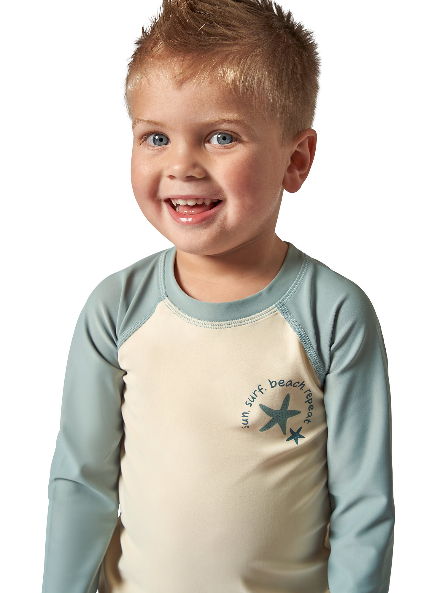 Modern Moments by Gerber Toddler Boy Long Sleeve Rashguard and Short Set, 2-Piece, Sizes 0/3M - 5T