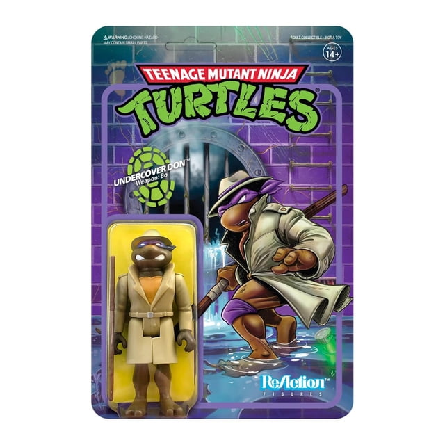 Super7 Teenage Mutant Ninja Turtles Undercover Donatello 3.75 en figura de reacción