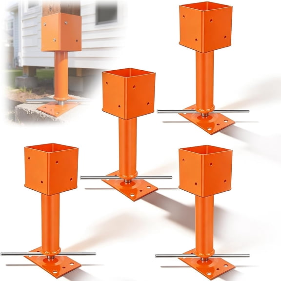 Maeklon 4 Pack Screw Jack Post, 4" x 4" Adjustable Shore Jack, 24000 Lbs Max Load Capacity, Adjustable House Floor Jacks for Leveling