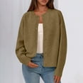 thumbnail image 6 of Besolor Womens Button up Cardigan Sweaters Long Sleeve Crew Neck Lightweight Knit Tops Loose Fall Jacket, 6 of 8