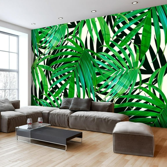 Tiptophomedecor Floral Wallpaper Wall Mural - Tropical Leaves
