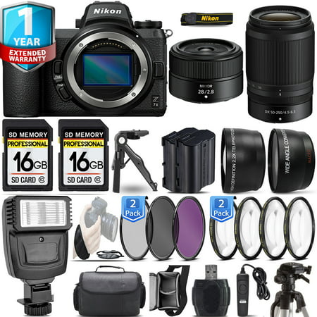 Nikon Z7 II Mirrorless Camera with 28mm f/2.8 Lens + 32GB + Flash + 4 PC Macro Set + 3 PC Filter Set