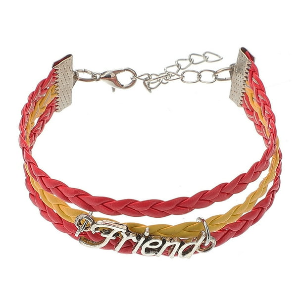 2 piezas Unisex España letra pulsera moda bandera nacional pulsera brazalete creativo para decoración