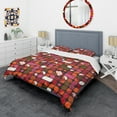 thumbnail image 3 of Designart 'Geometric Retro Flower Design I' Mid-Century Modern Duvet Cover Set, 3 of 4