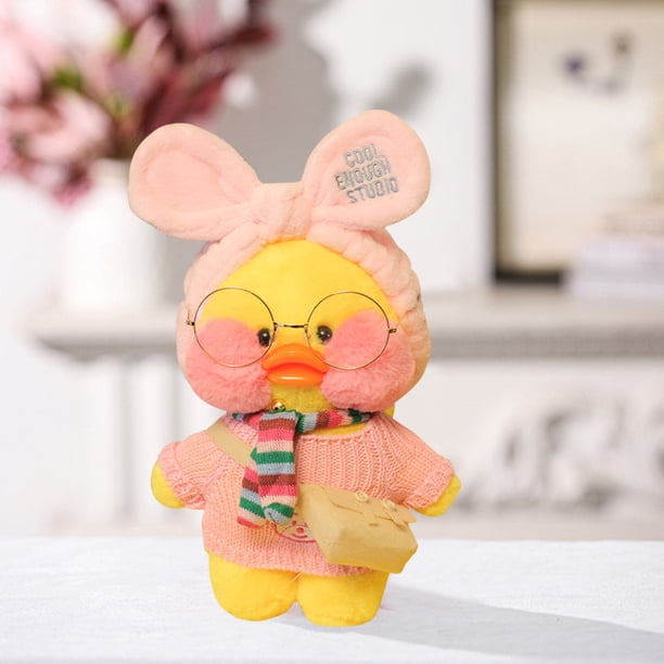 Peluche De Pato Plátano De 25 Cm – Muñeco De Tela Con Gorro De Cáscara Y Bolsa De Plátano | Decoración Divertida Para Cama, Sofá O Silla