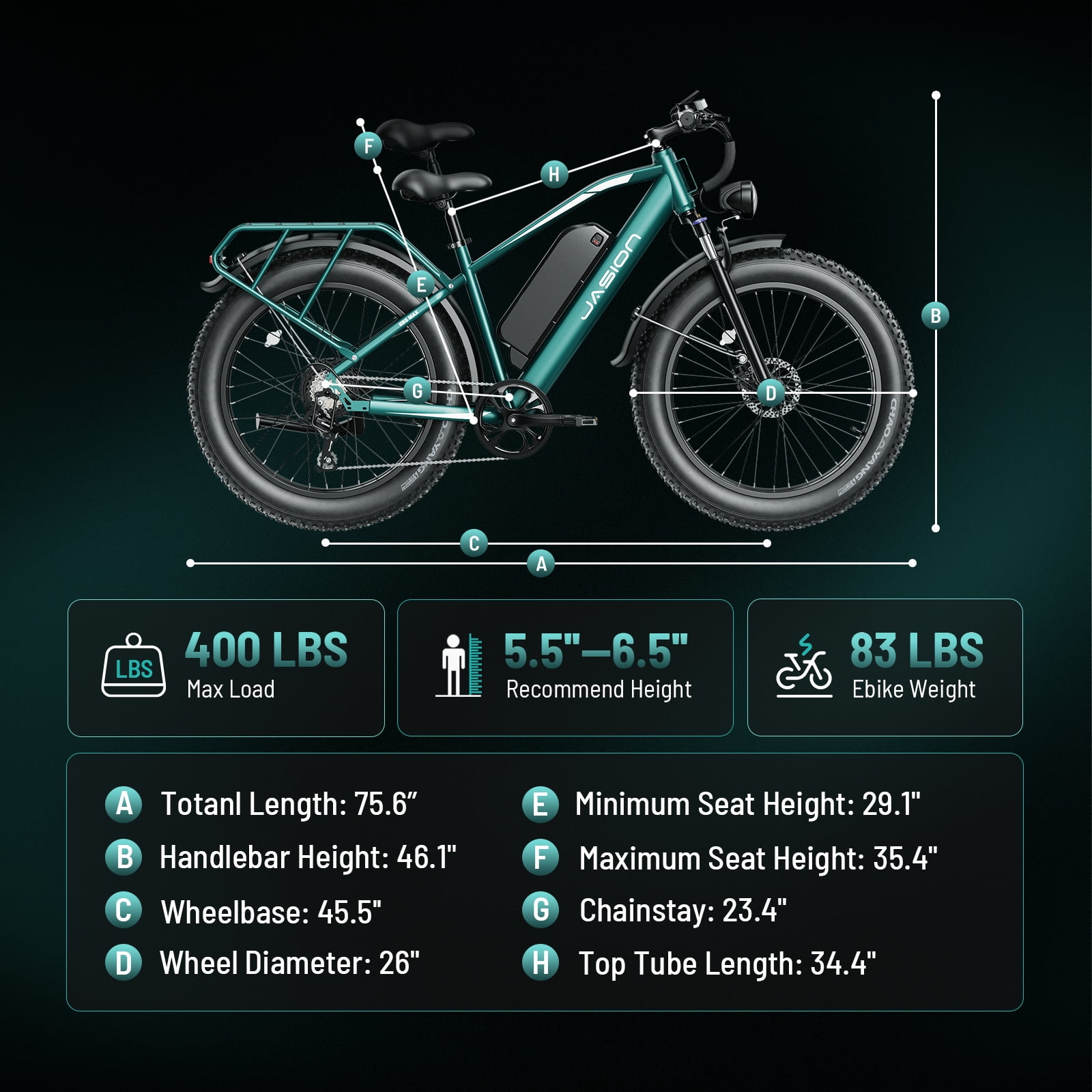Jasion EB5 MAX Electric Bike for Adults, UL2849