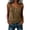 Brown, variant on Women's U Neck Half Button Sleeveless Vest, Side Drawstring Ruched Curved Hem Slim Fit Tank Tops, Soft Stretchy Casual Vest Shirts for Summer Workout Outfits