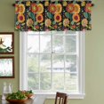 thumbnail image 3 of Vintage Sunflower Curtain Valances for Windows, Kitchen Valance Window Treatments Panel 2 Pack, Black Boho Ethnic Summer Botanical Rod Pocket Short Curtains for Bathroom Bedroom 42 x 12 Inch, 3 of 8