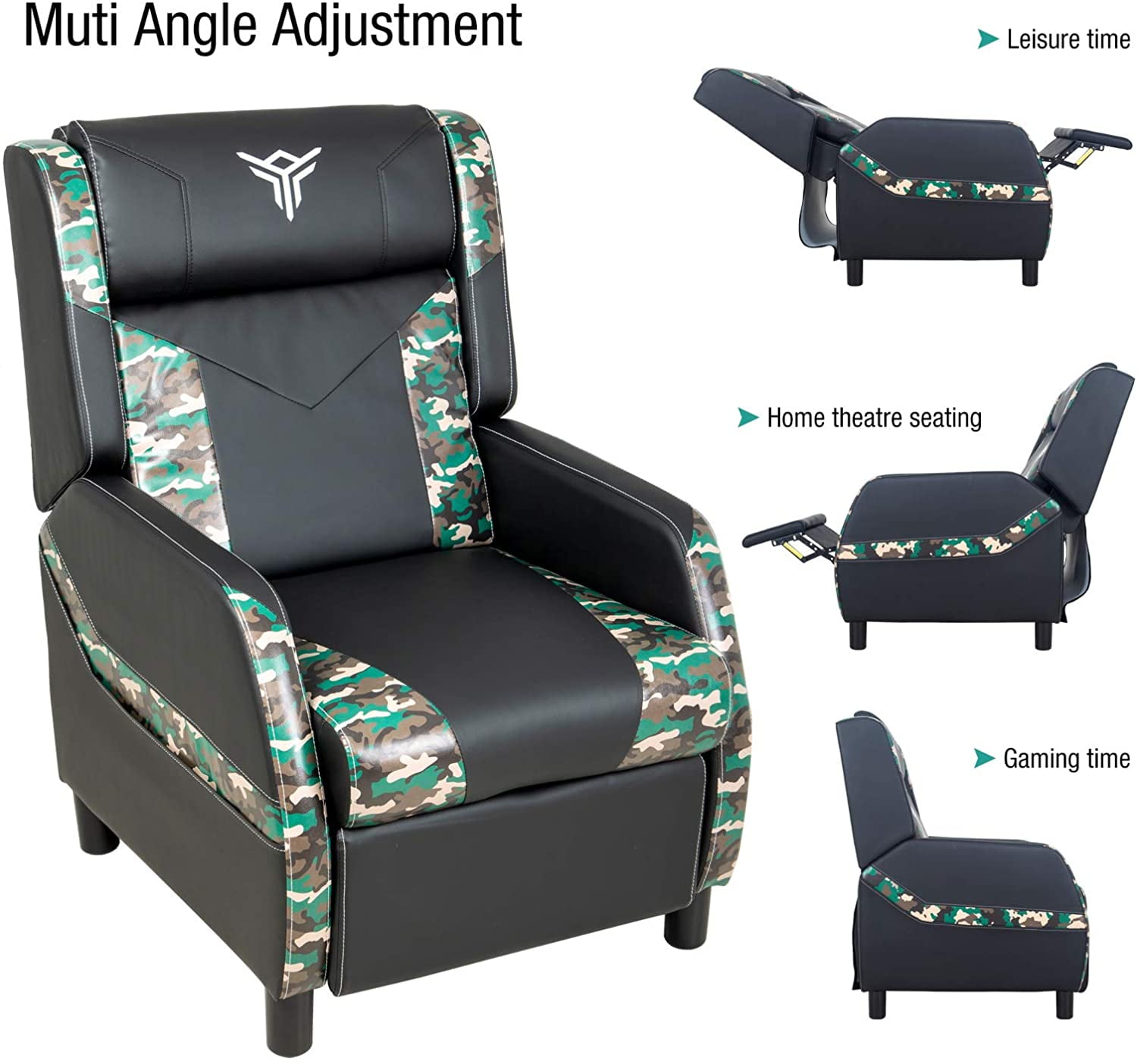Ergonomic Racing Gaming Chair Overstuffed Swivel Recliner with Massage Cushion 