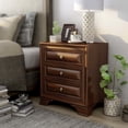 thumbnail image 2 of Furniture of America Bradford Solid Wood 3-Drawer Nightstand in Brown Cherry, 2 of 4