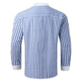 thumbnail image 4 of TIMIFIS Chemises Décontractées pour Homme Bleu Pâle à Boutons, Mode d'Automne, Unies à Rayures, Col à Revers, Manches Longues, Chandail à Enfiler, 4 of 6