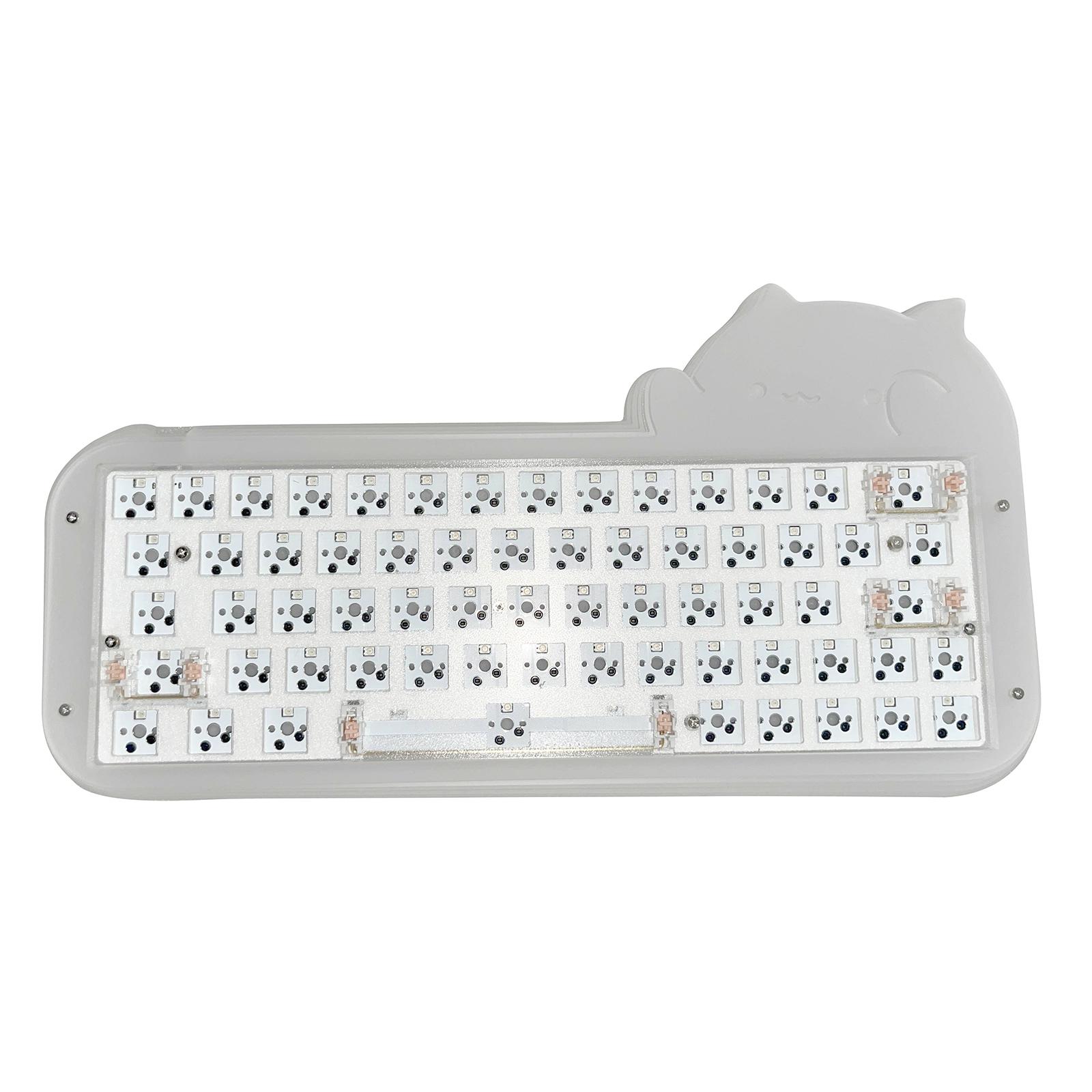 Wzmzjy Mechanical Keyboard DIY Kit Hot Swap Switches Backlit RGB 65% 64 Keys Wired Cute