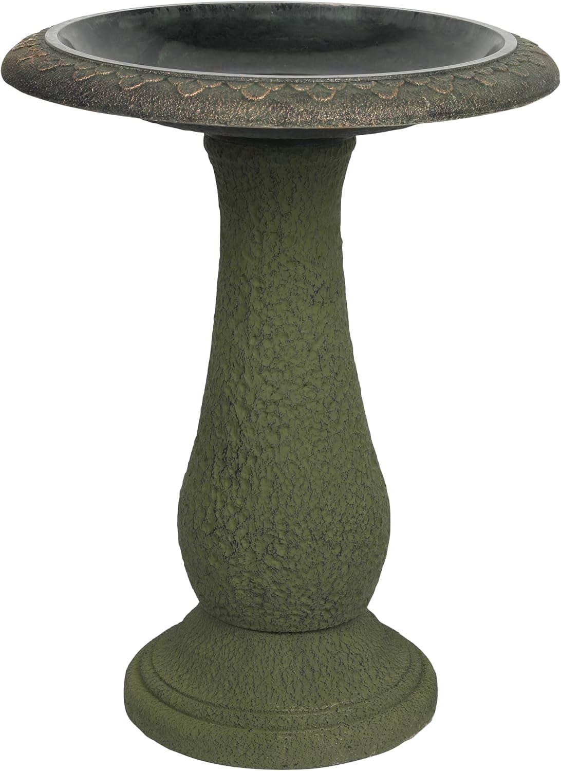 Solution4Patio Fiberclay Outdoor Bird Bath, Weather-Resistant Garden Decor with Non-Slip Basin, Durable Marble-Look Bird Baths for Outdoors, Easy-Clean Birdbath for Outside for Lawn Yard Garden