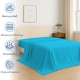 thumbnail image 3 of Amay Premium Organic Cotton Flat Sheet, 500 Thread Count Luxury Top Sheet, Cooling & Durable Bedding Sheets, Alaskan King, Turquoise(125" x 125") 1 Piece, 3 of 7