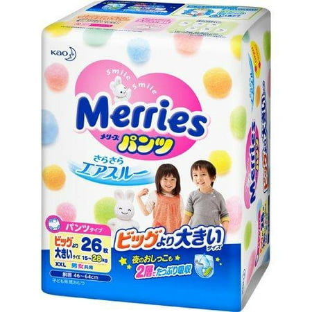 Kao Diapers Merries Sarasara Air Through Pants Extra-Big XLLsize (15~28kg) 26sheets, Parallel Import Product, Made In