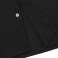 thumbnail image 4 of YLSDY Men's Camp Collar Crinkle Linen Shirt, Button-Down Short Sleeve with Relaxed Fit, Vacation Style Top Black L, 4 of 9