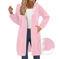 thumbnail image 4 of Long Hoodies for Women Fashion 2026 Full Zip Up Oversized Fleece Lightweight Casual Fall Jacket Coat with Pocket, 4 of 8