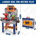 thumbnail image 2 of Juego de bancos de herramientas TooyBing Kids con taladro eléctrico y herramientas, 132 piezas, 2 of 7