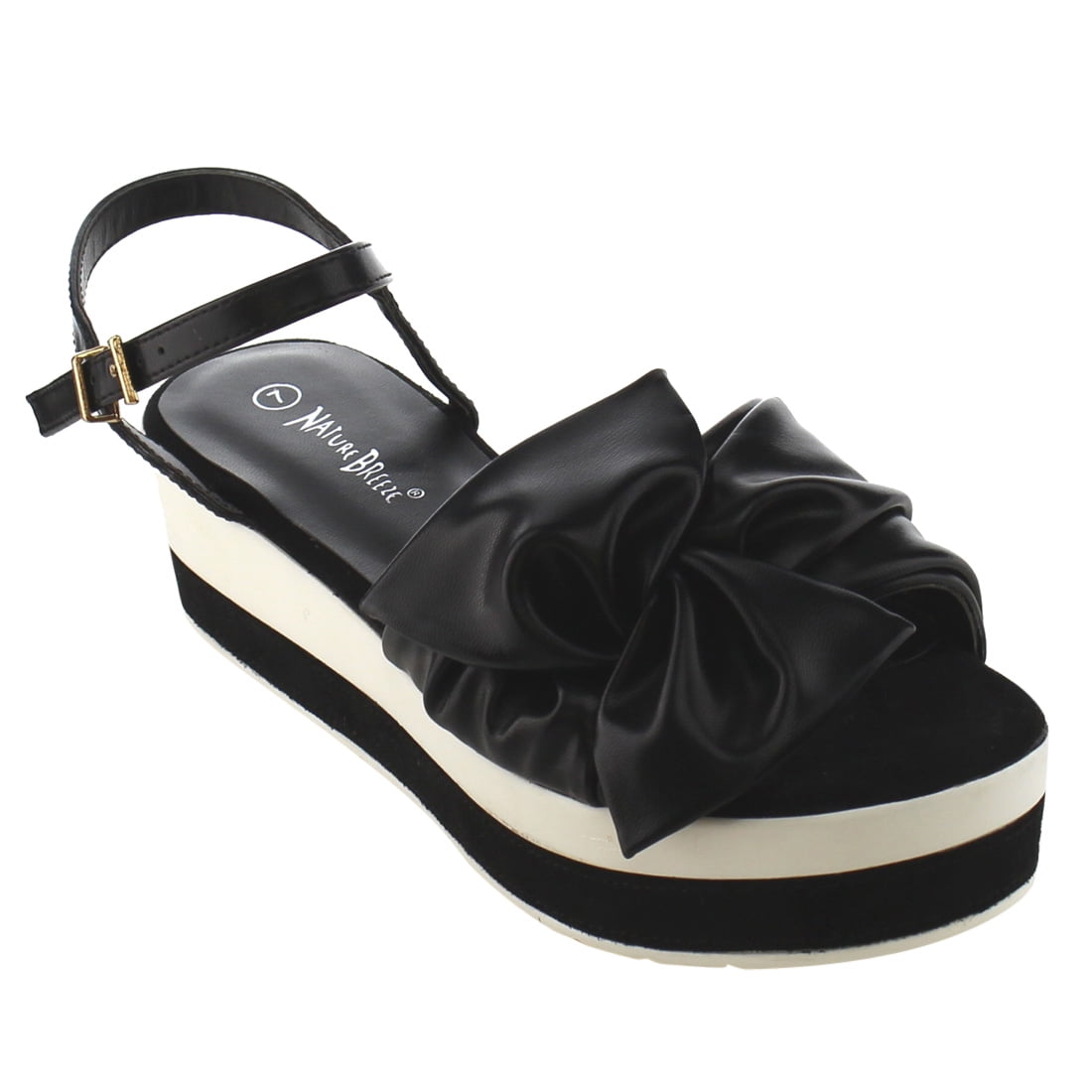 Nature Breeze FJ17 Womens Plaform Wedge Heel Ruched Bow Tie Dress Sandals Nude Nature Breeze FJ17 Womens Plaform Wedge Heel Ruched Bow Tie Dress Sandals Nude
