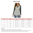thumbnail image 6 of Long Sleeve Women's T-Shirt with Button V-Neck and Color Block Design in Dark Gray, Size XXL, Perfect for Daily Wear, 6 of 6