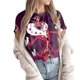 thumbnail image 2 of Hazbin Hotel Moda Casual Mujer Impreso Manga Corta Cuello Redondo Pullover Tops Morado/3XL, 2 of 6