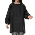 thumbnail image 3 of Toptie Cotton Kids Smock Apron for Hair Grooming Painting Cooking with Front Pocket & Long Sleeve, for Age 1-9 years-Black-M, 3 of 6