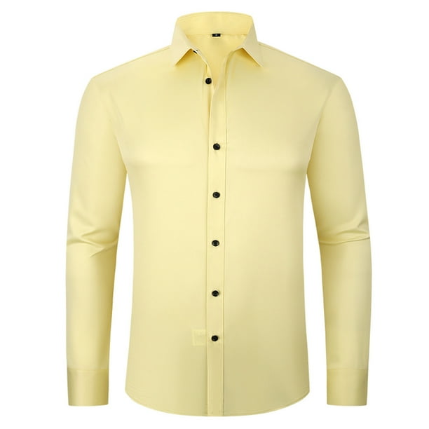 Blusa y camisa de manga larga con cuello vuelto para hombre, blusa informal de moda para negocios, camisa de manga larga con cuello vuelto y botones para hombre.