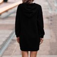 thumbnail image 7 of Ftwytp Women Hoodies Dress Button Sweatshirts Dress Casual Long Sleeve Tunic Dress Oversized Sweatshirts with Pocket Christmas Solid Women Long Sleeve Hooded Sweatshirt Ladies Dress, 7 of 7