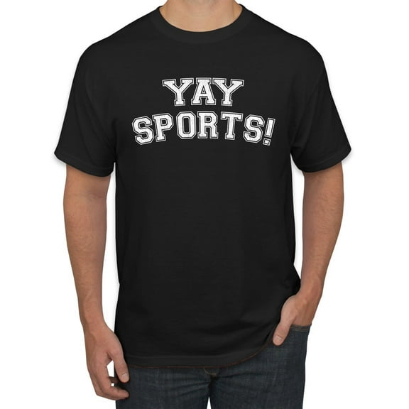 Wild Bobby YAY SPORTS! Sports Men Graphic T-Shirt, Black, Small