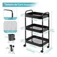 thumbnail image 2 of Carrito Organizador Carrito De Almacenamiento Carrito Organizador Metal Xtellar negro, 2 of 4
